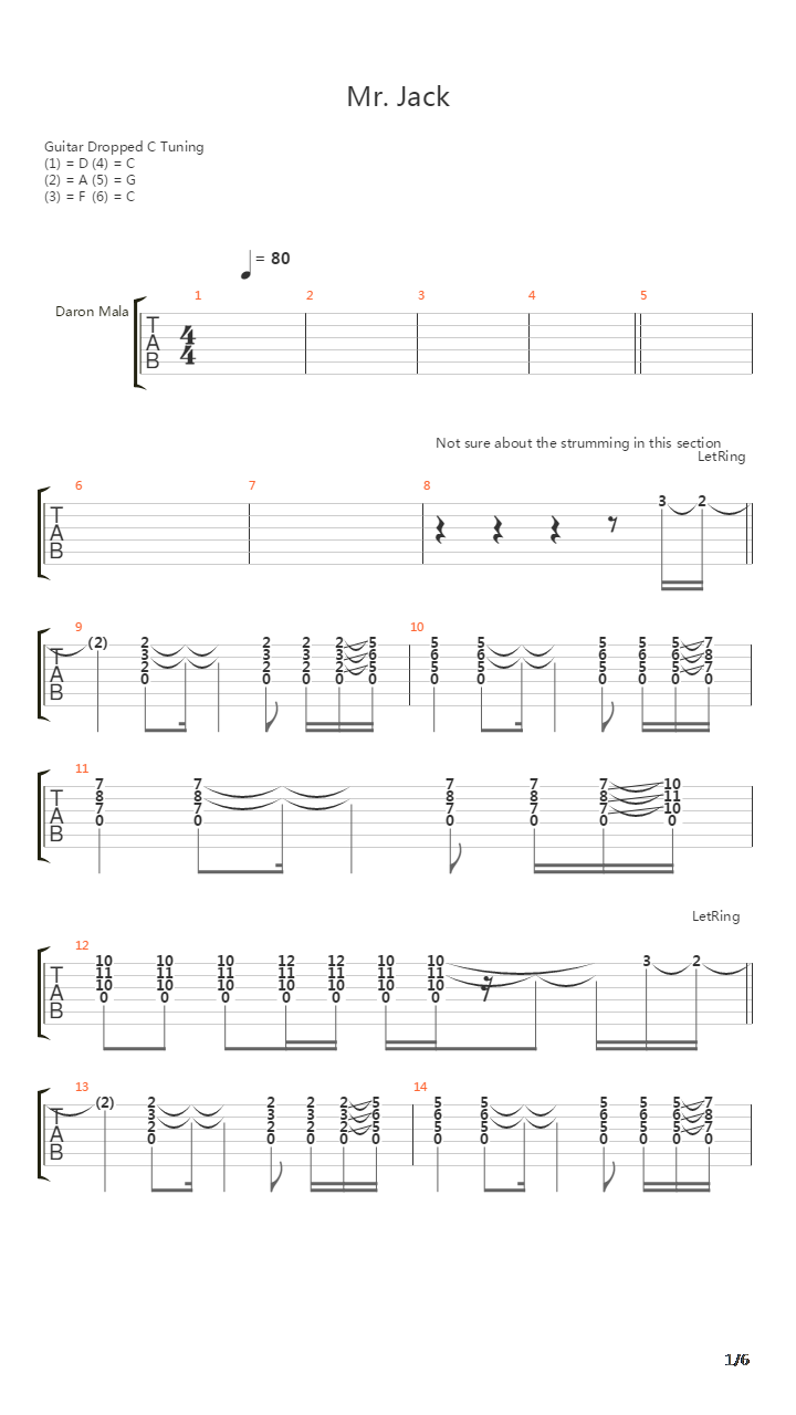 Mr Jack吉他谱