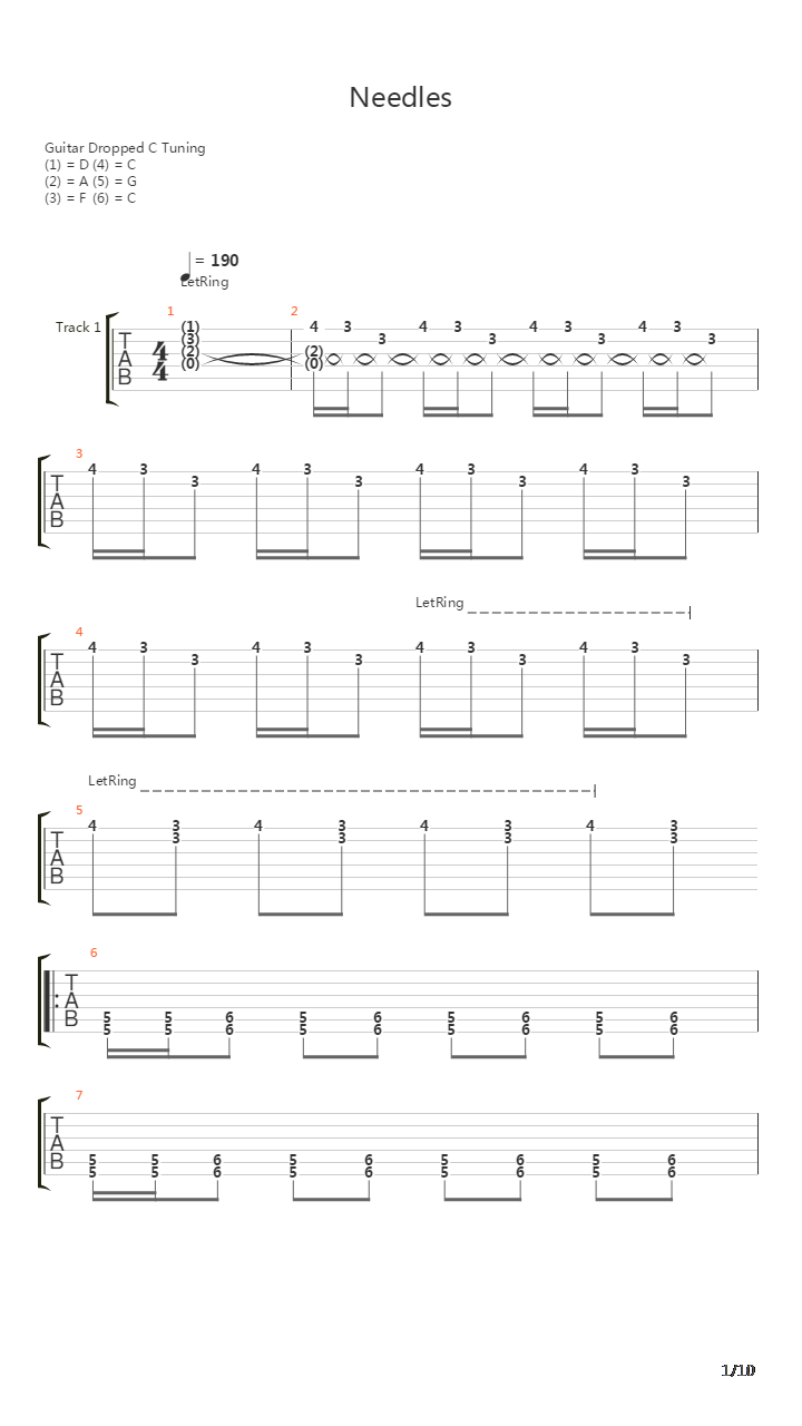 Needles吉他谱