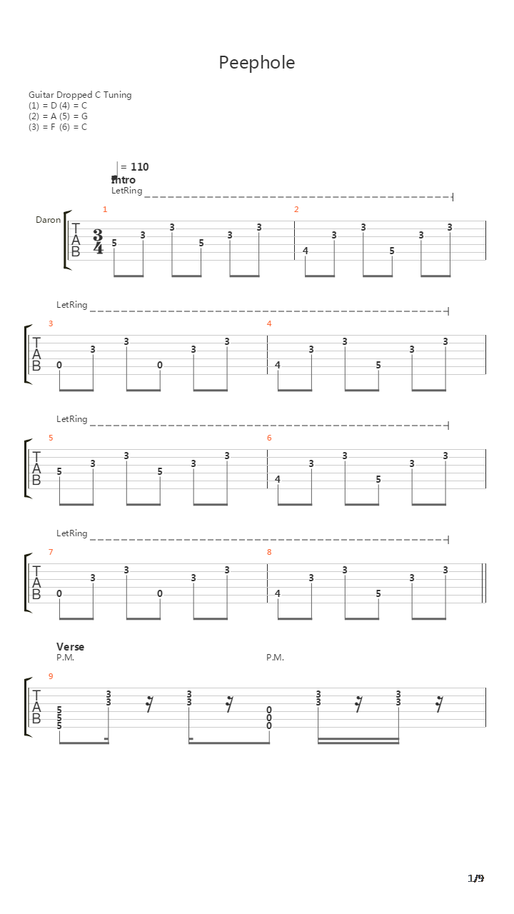 Peephole吉他谱