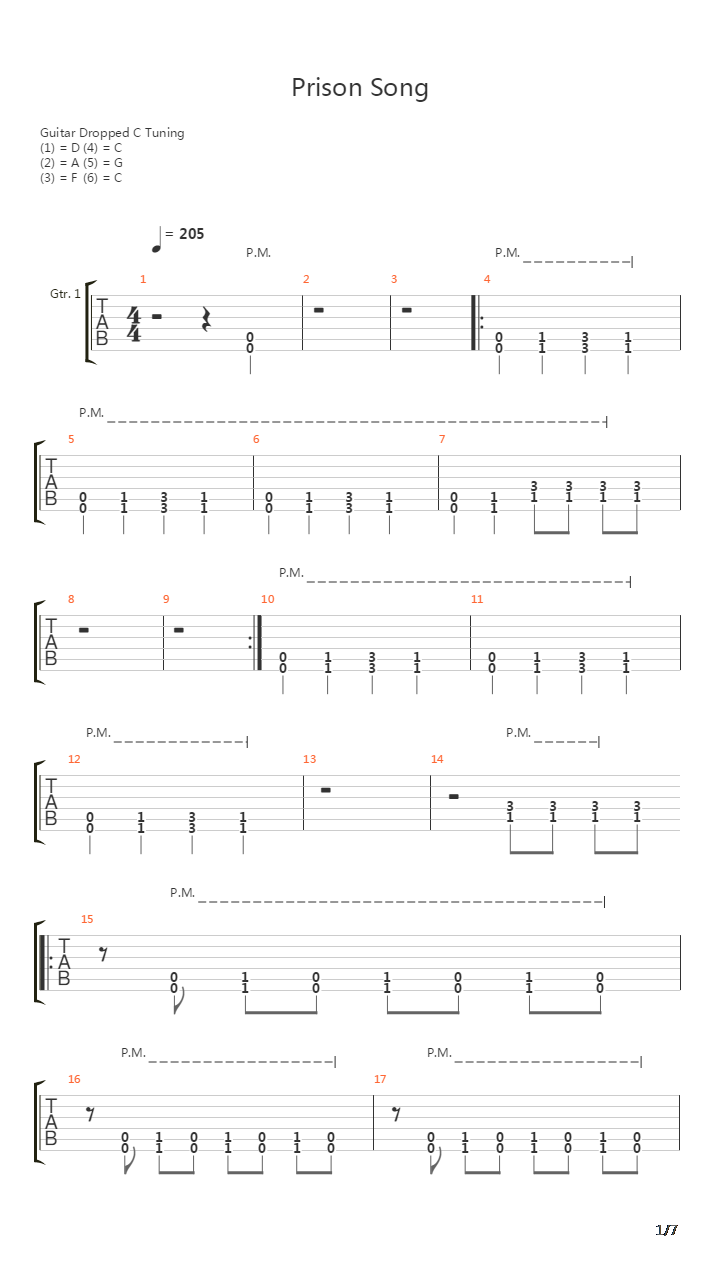 Prison Song吉他谱