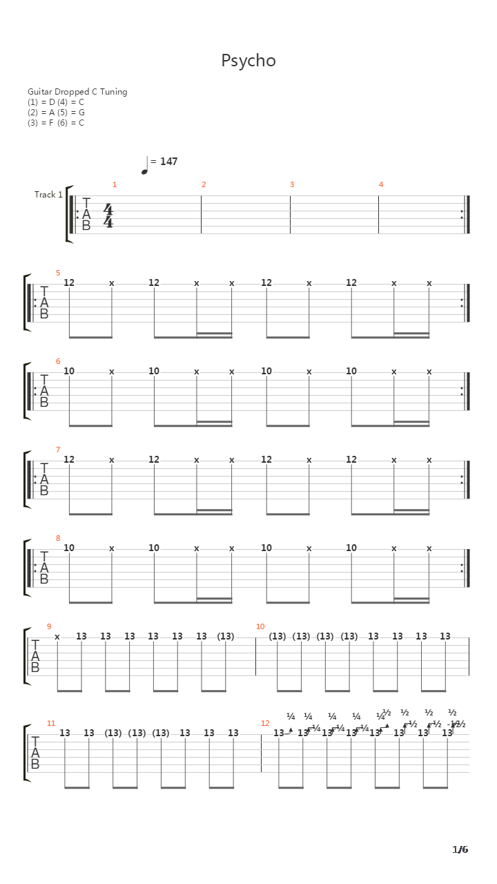 Psycho吉他谱