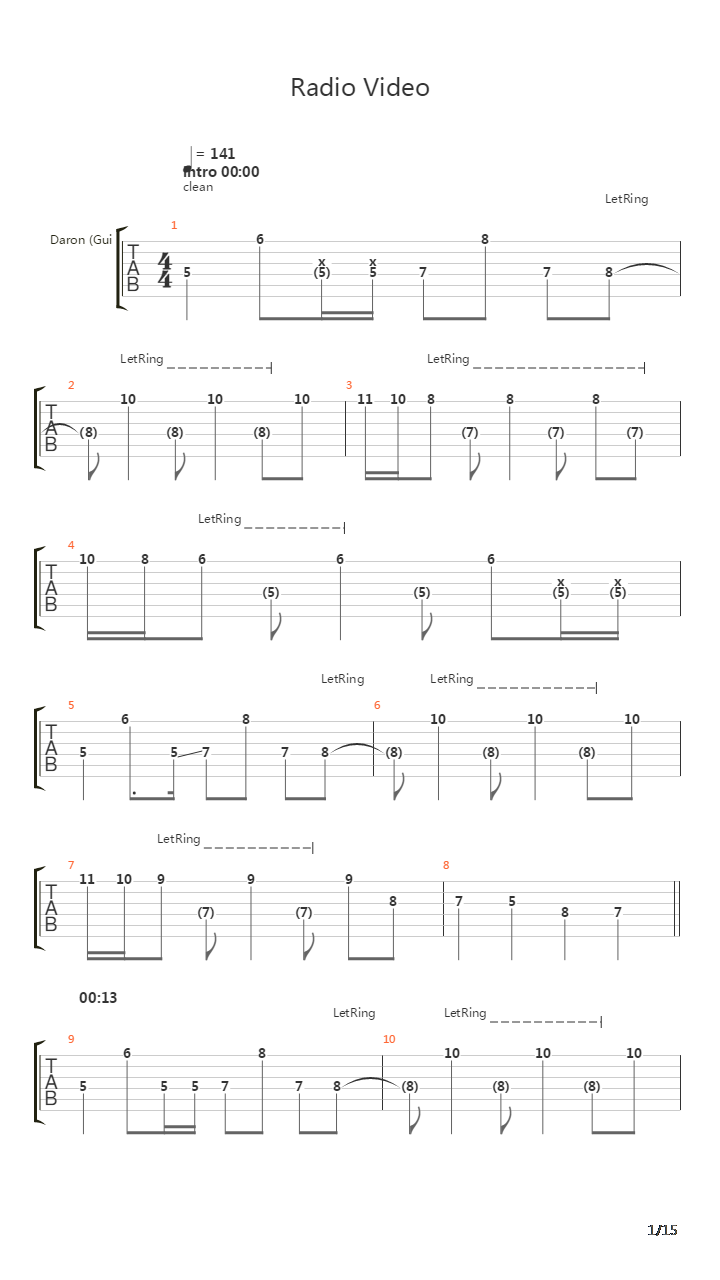 Radio Video吉他谱