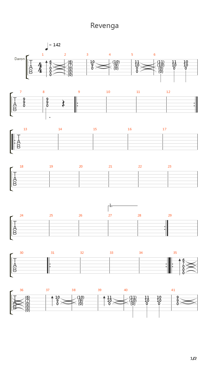 Revenga吉他谱