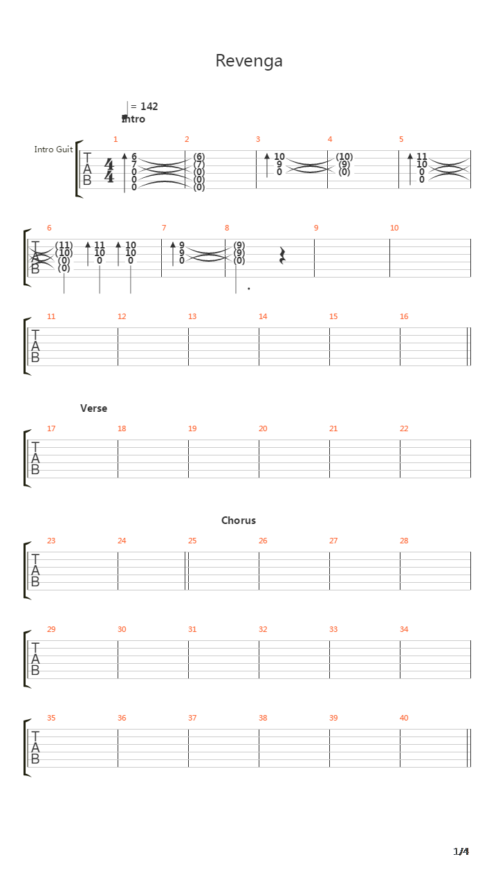 Revenga吉他谱