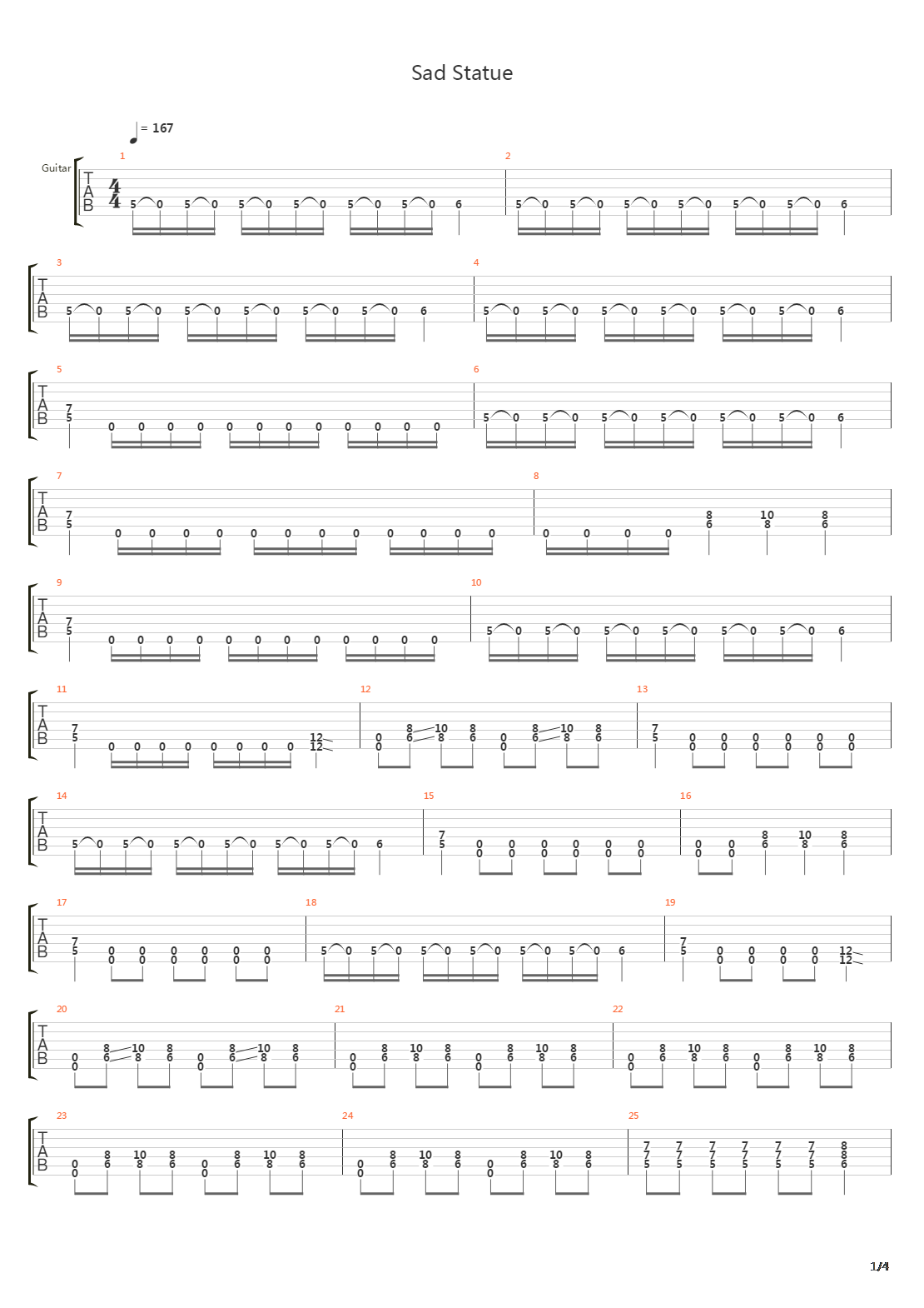 Sad Statue吉他谱