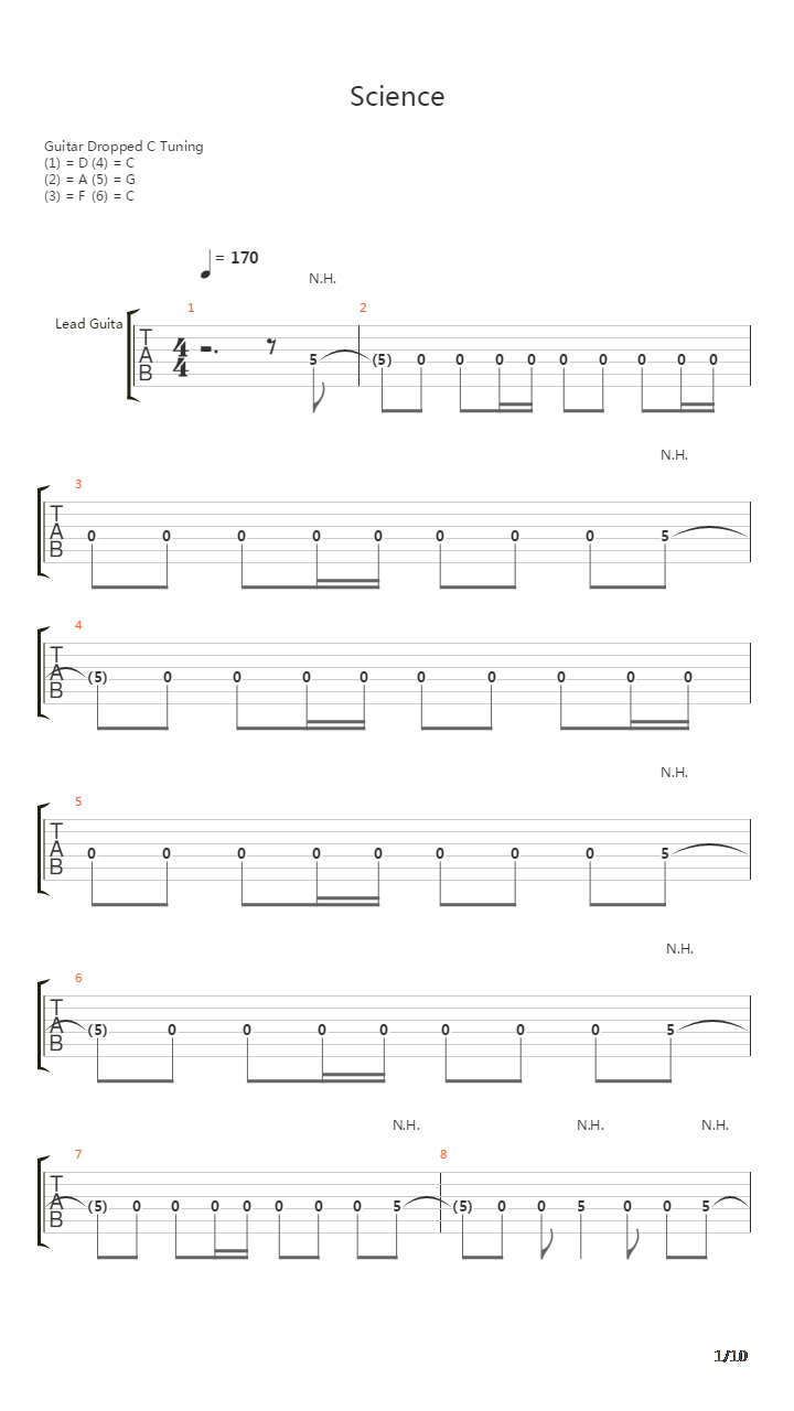 Science吉他谱