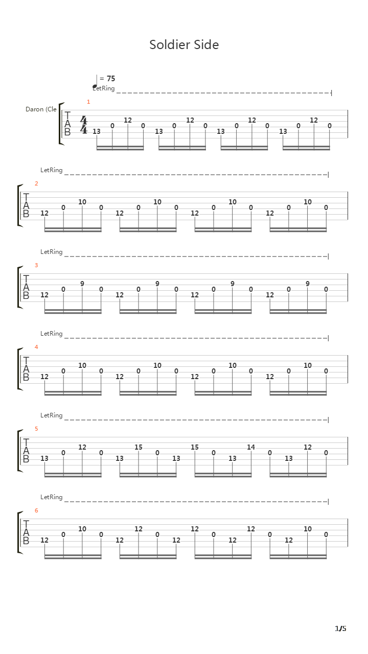 Soldier Side吉他谱