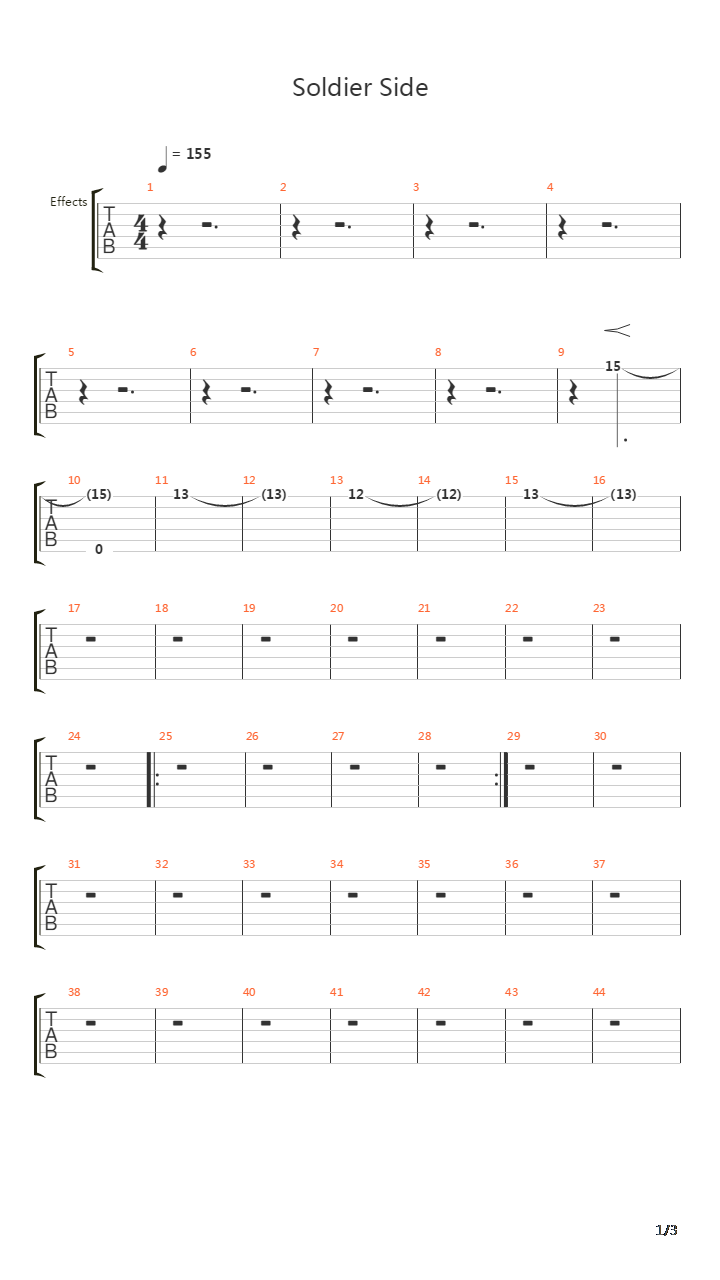 Soldier Side吉他谱