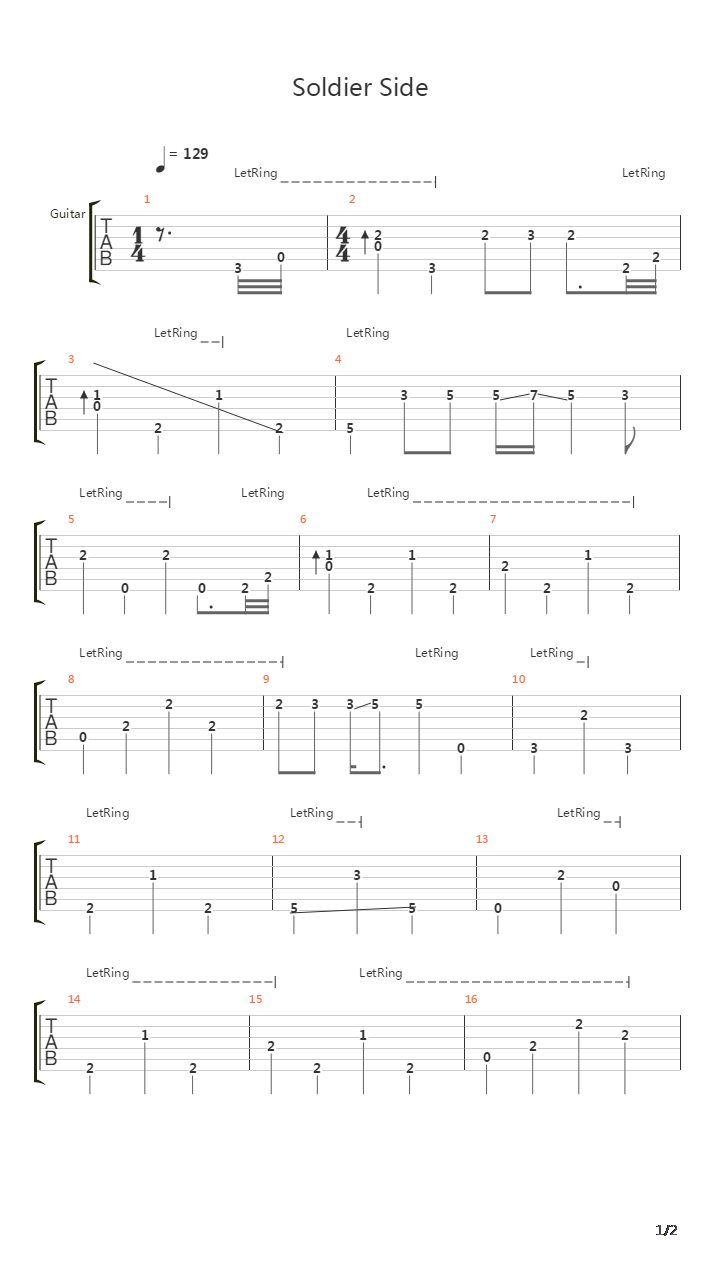 Soldier Side吉他谱