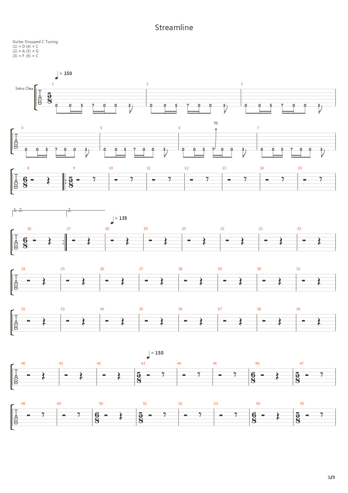 Streamline吉他谱