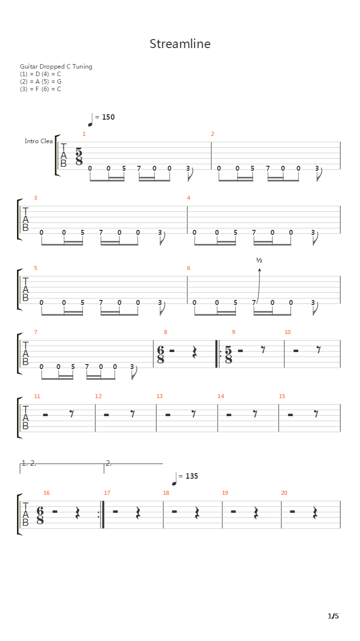 Streamline吉他谱