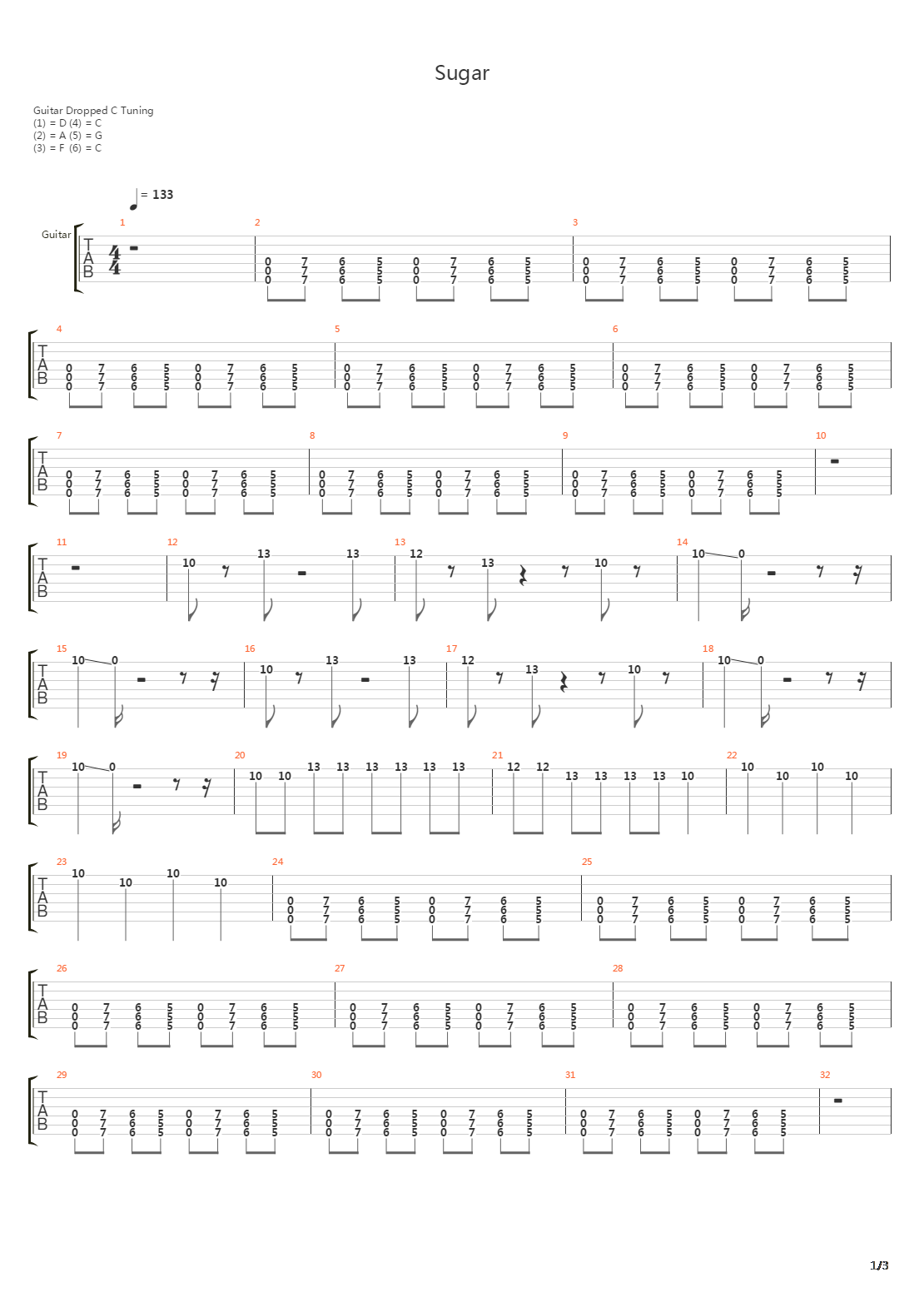 Sugar吉他谱