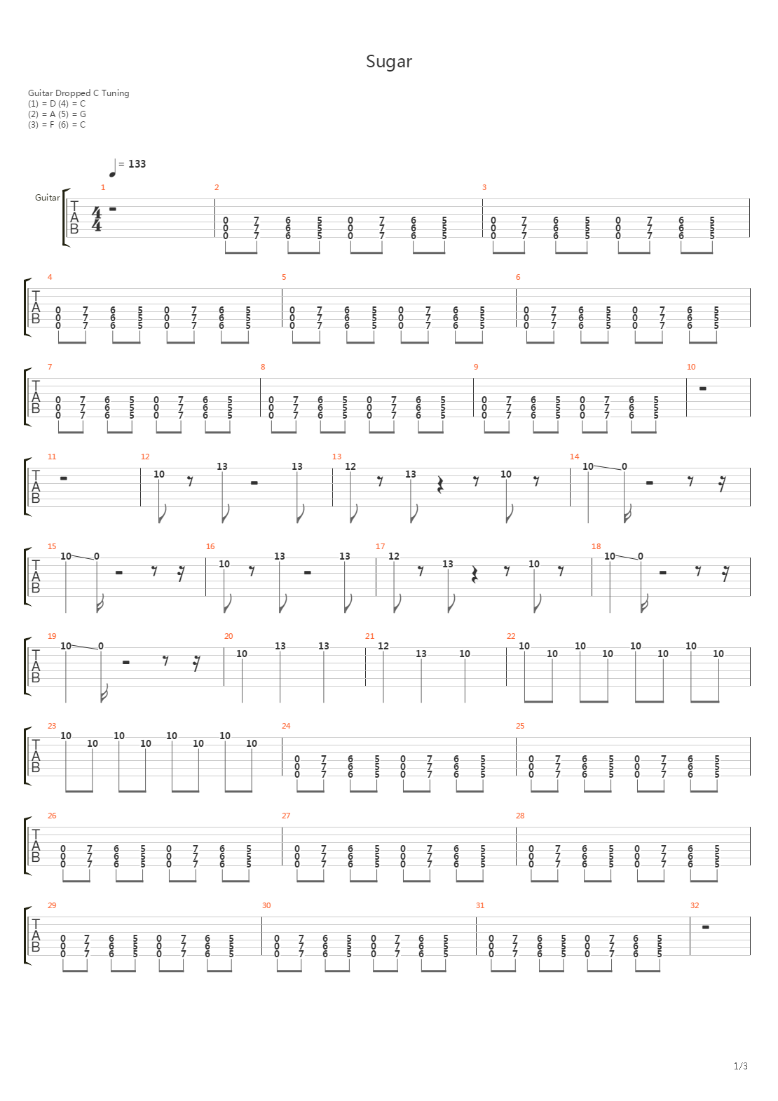 Sugar吉他谱