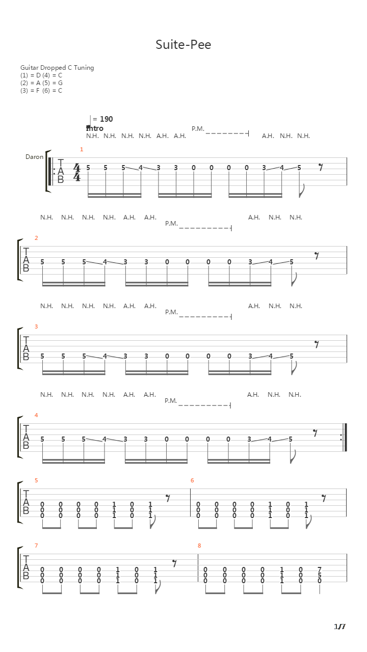 Suite Pee吉他谱