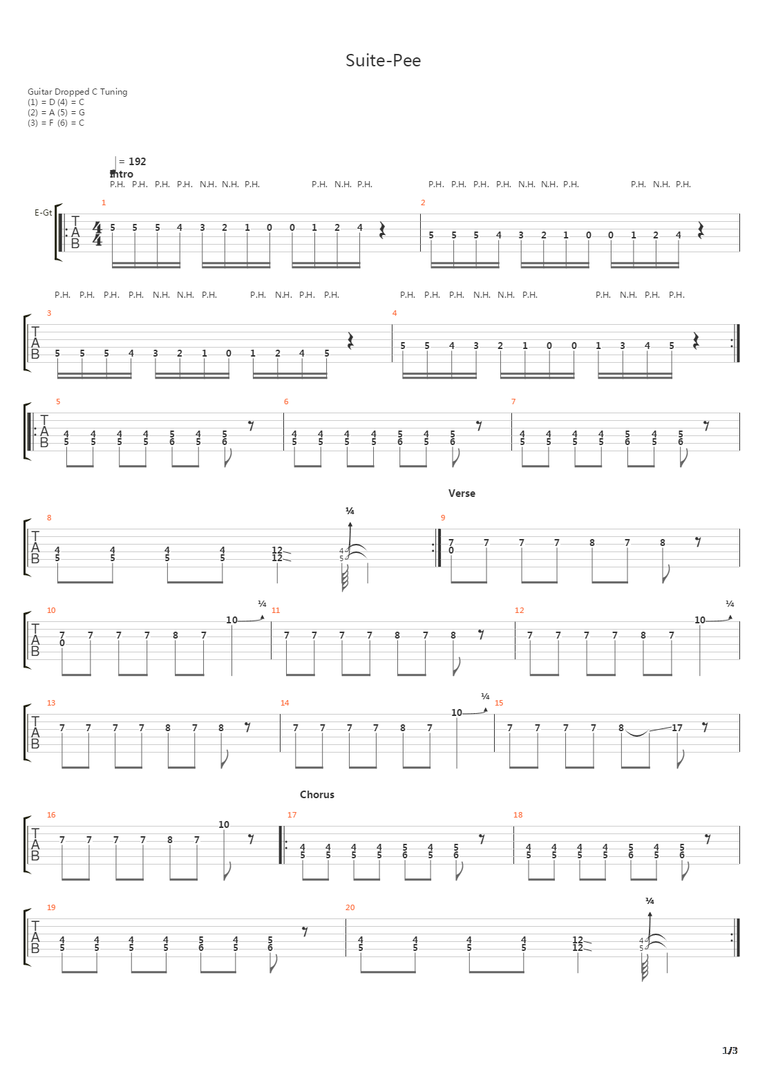 Suite Pee吉他谱