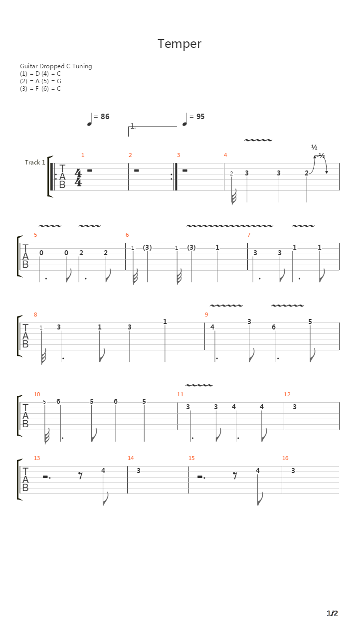 Temper吉他谱