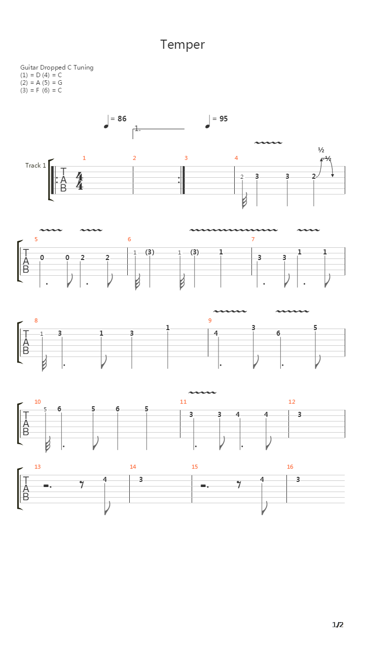Temper吉他谱