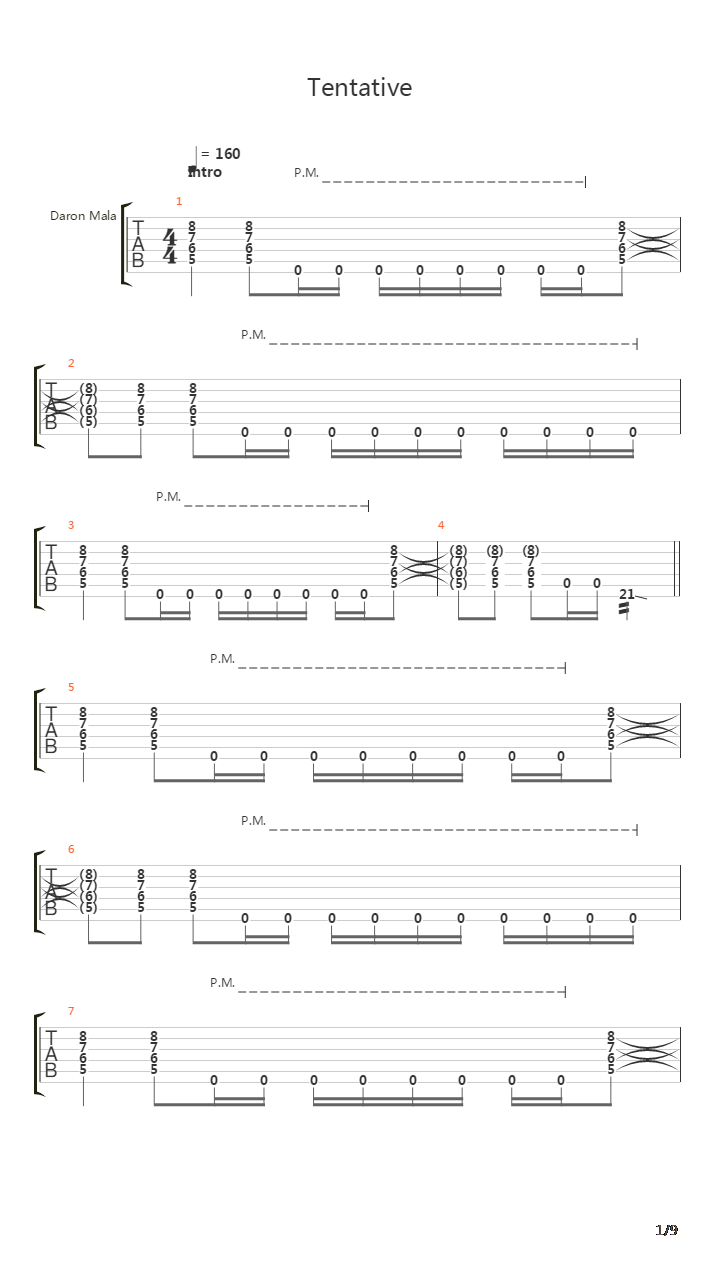 Tentative吉他谱