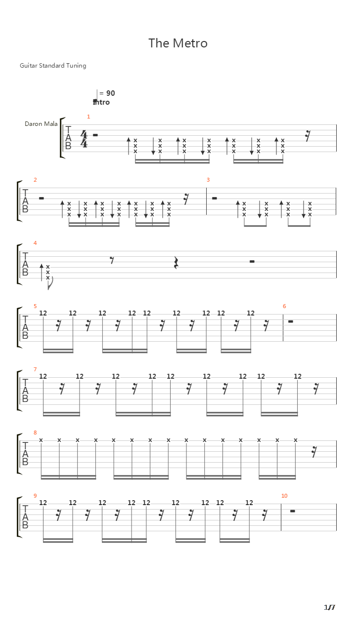 The Metro吉他谱