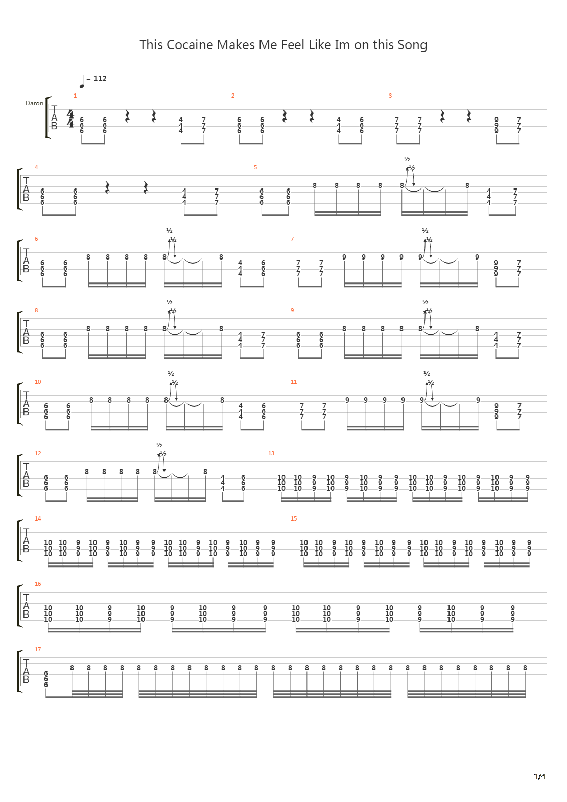 This Cocain Makes Me Feel Like Im On This Song吉他谱