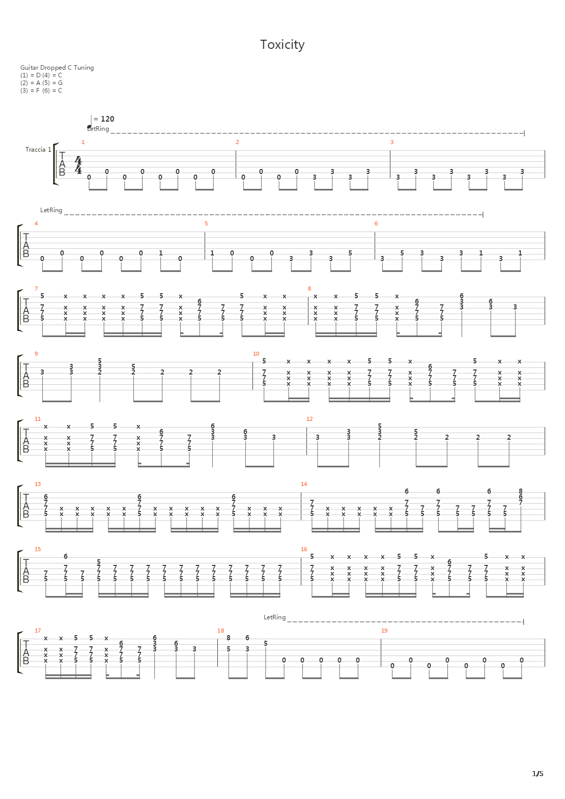 Toxicity吉他谱