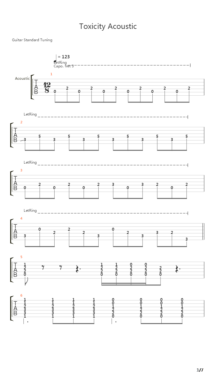 Toxicity吉他谱