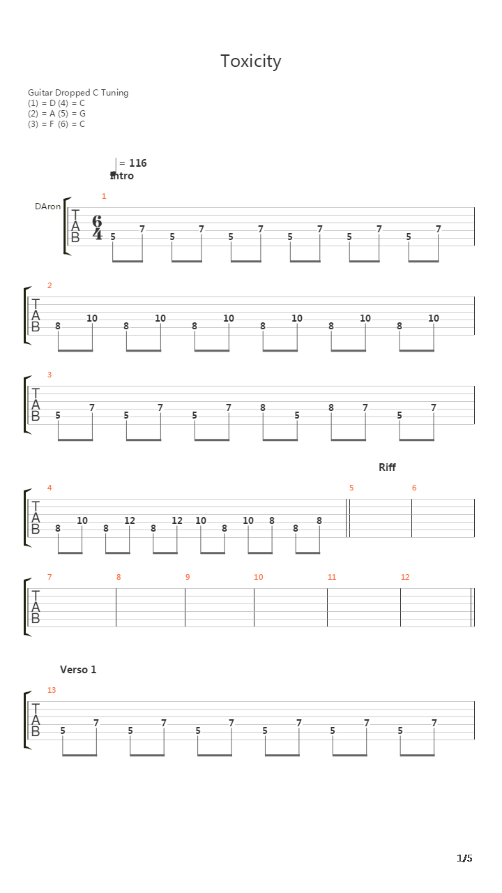 Toxicity吉他谱