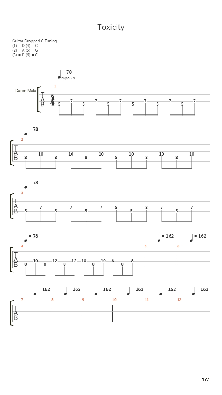 Toxicity吉他谱