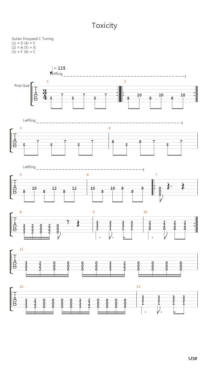 Toxicity吉他谱