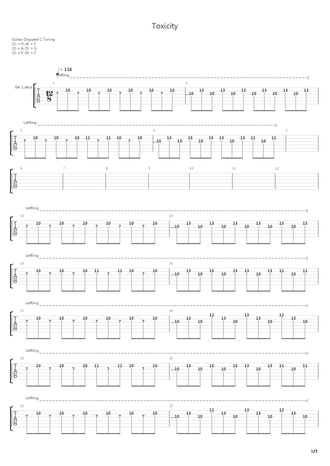 Toxicity吉他谱