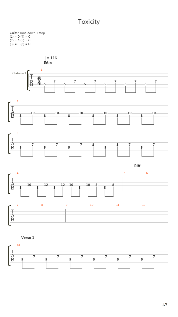 Toxicity吉他谱