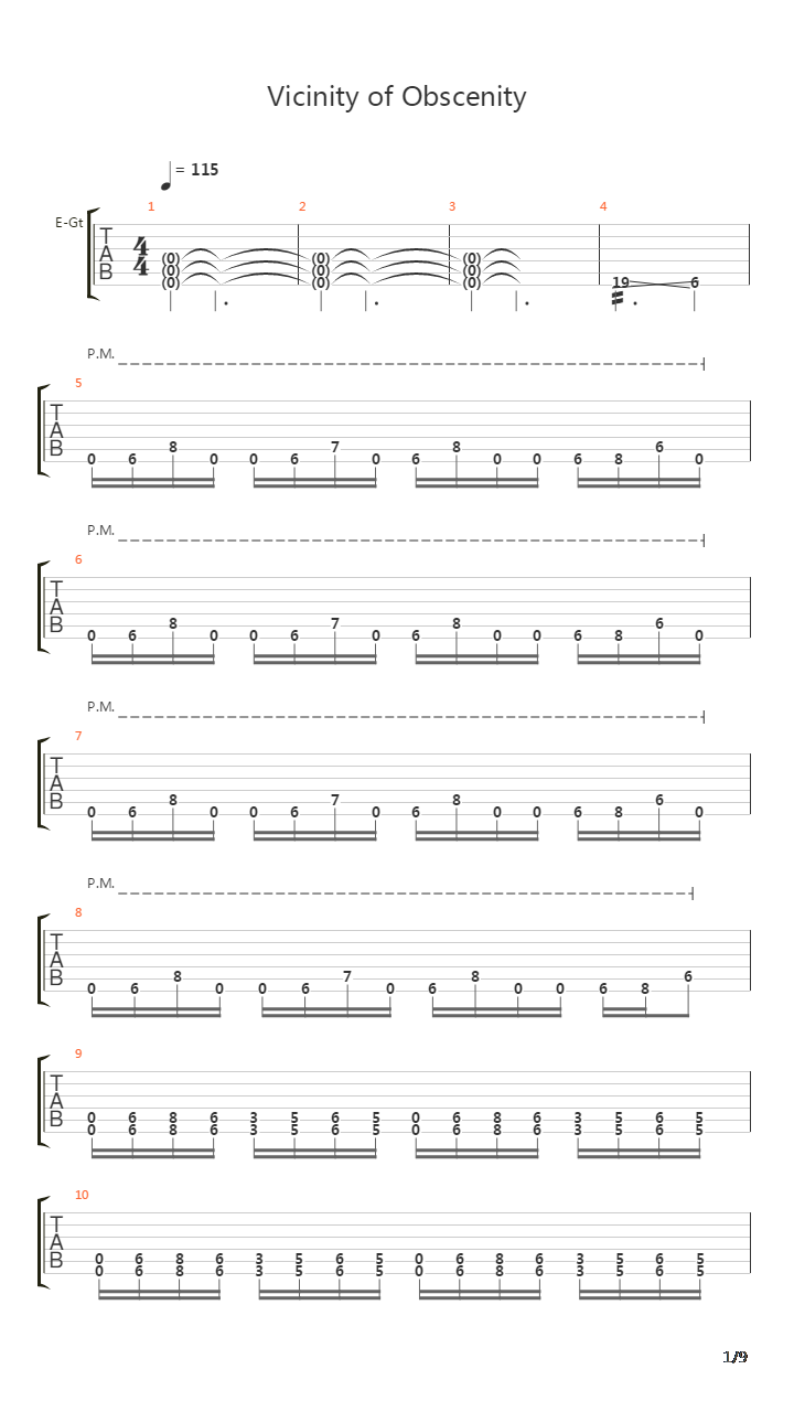 Vicinity Of Obscenity吉他谱