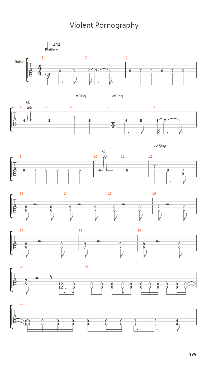 Violent Pornography吉他谱