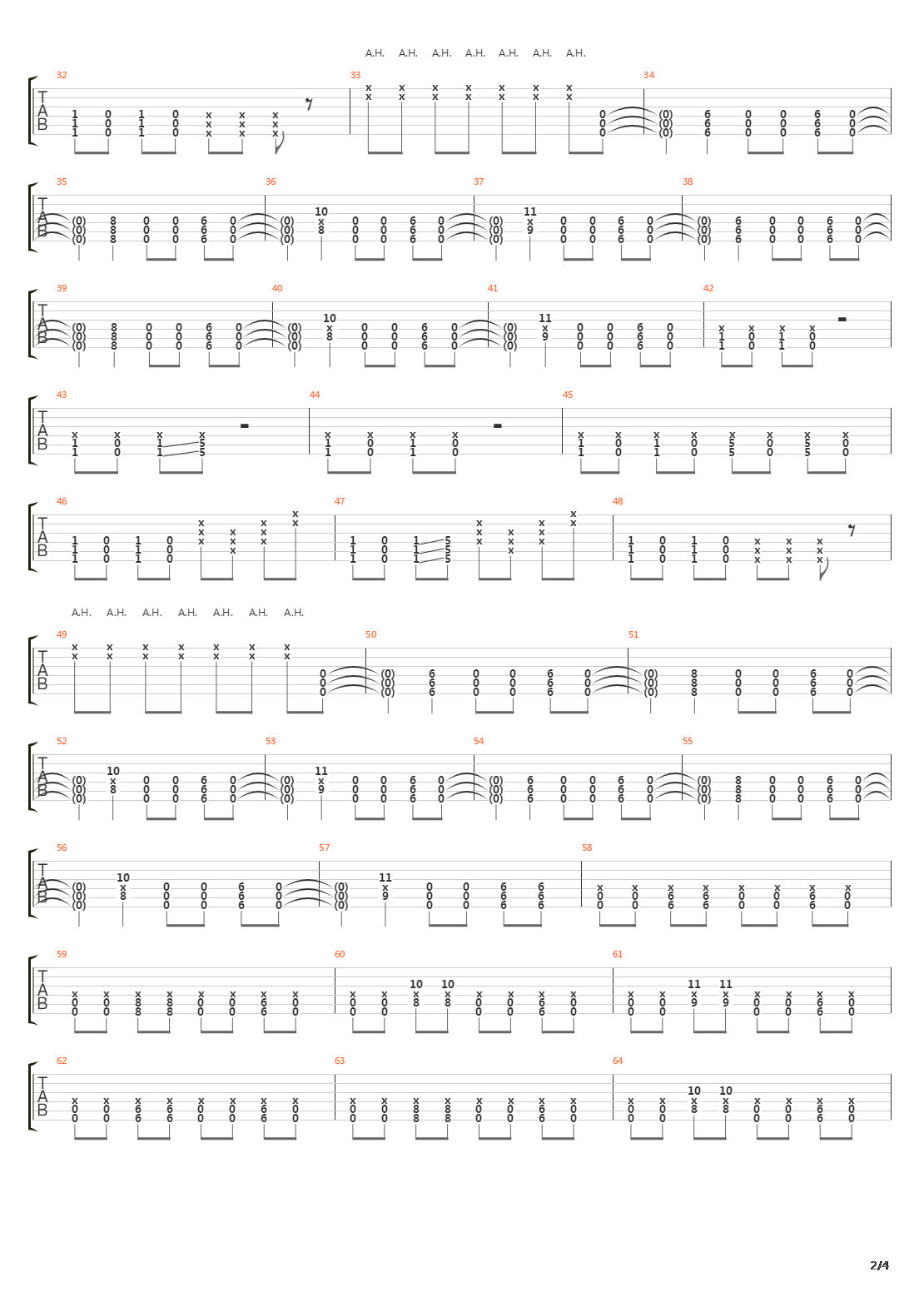 War吉他谱