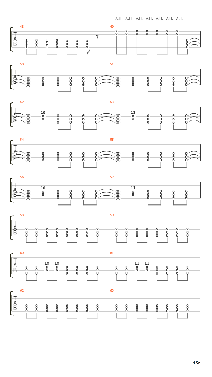 War吉他谱