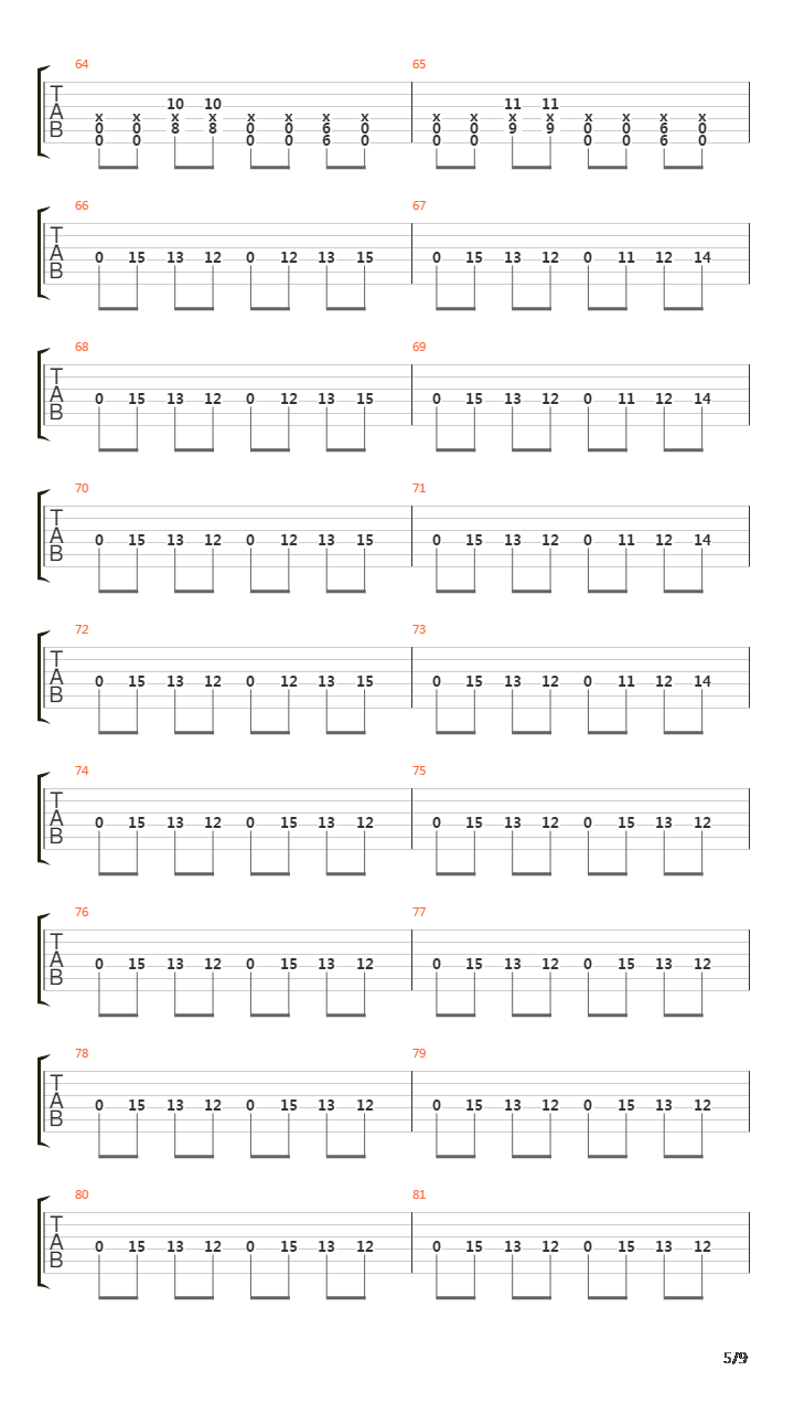 War吉他谱