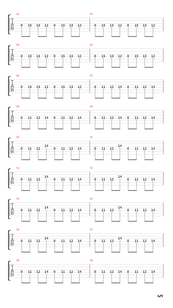 War吉他谱