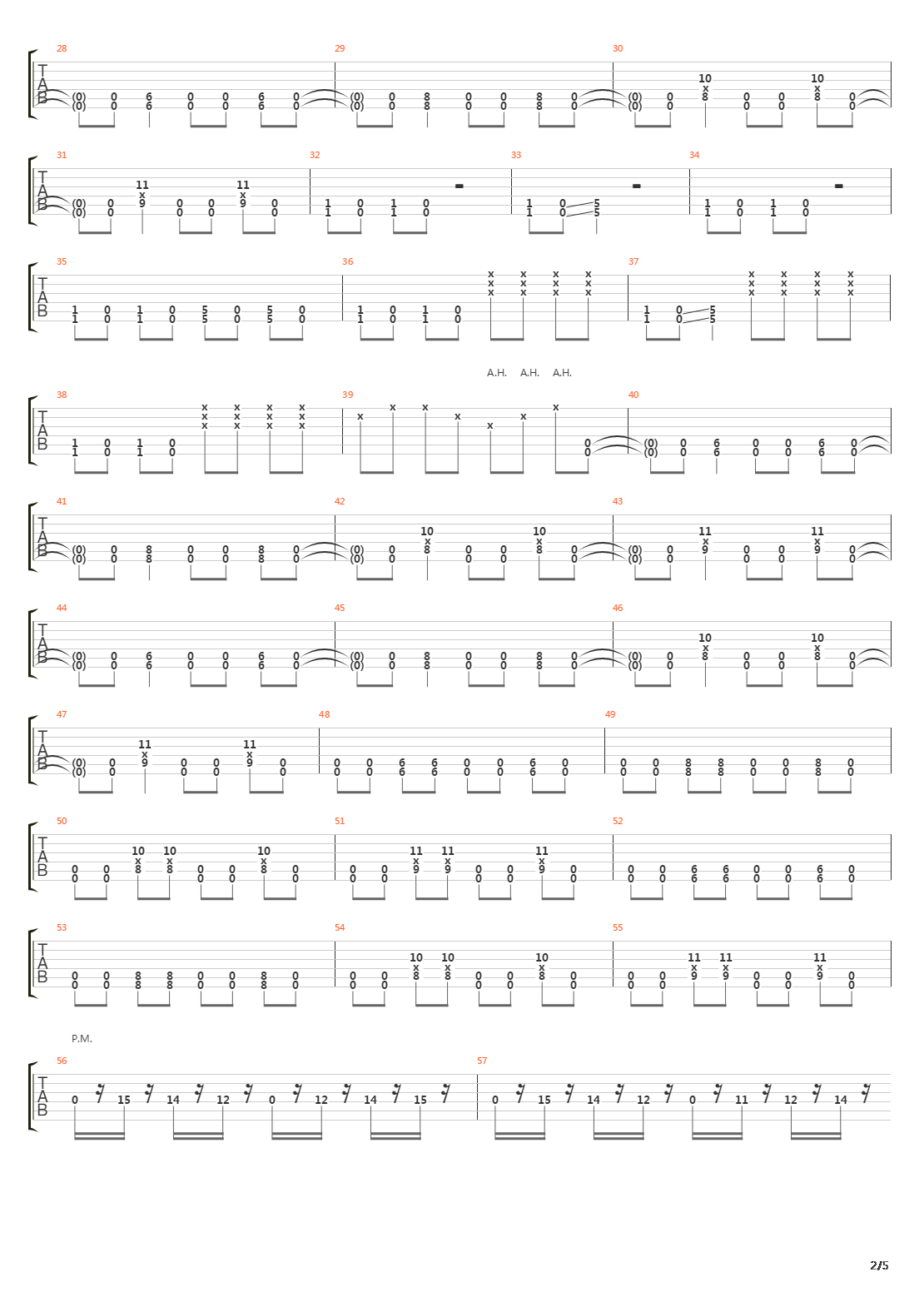 War吉他谱