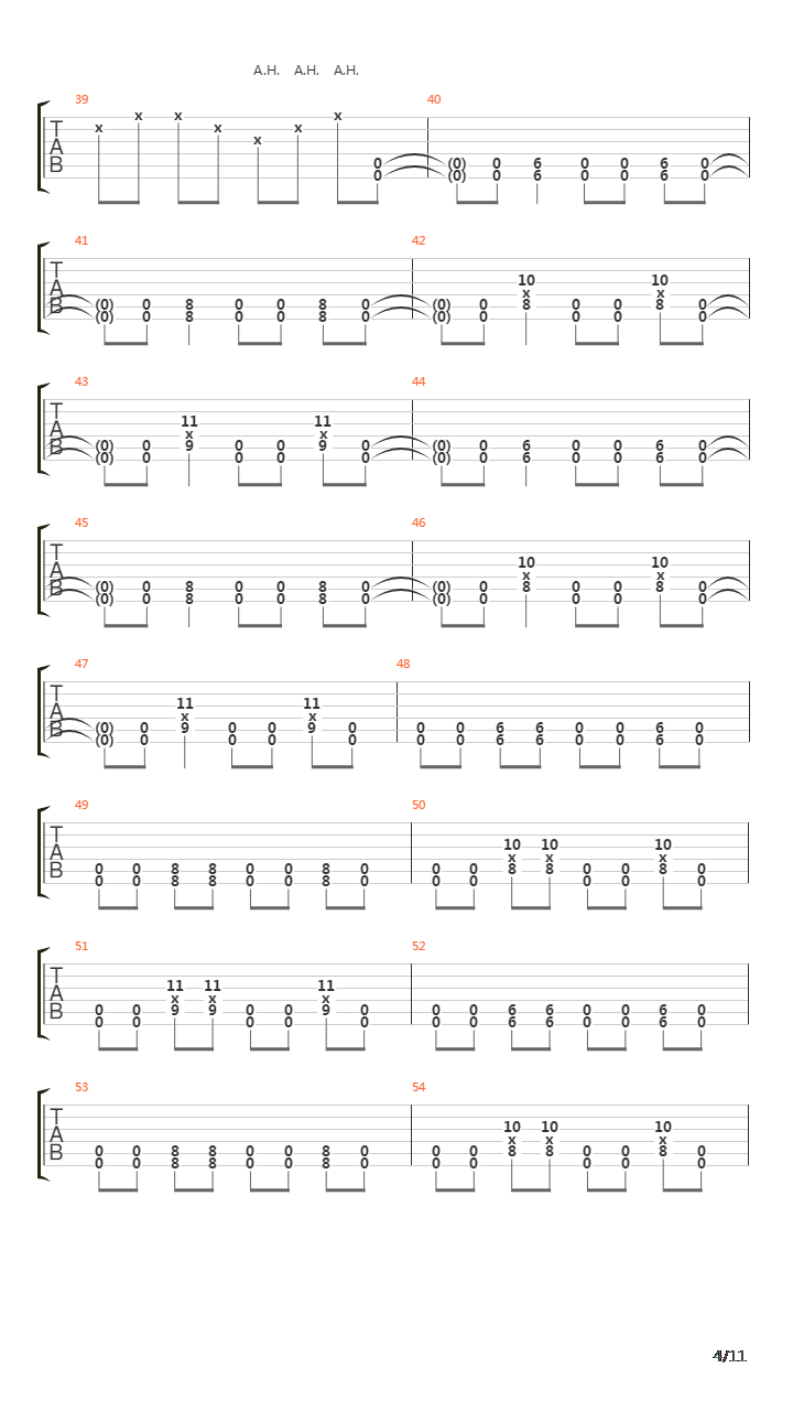 War吉他谱