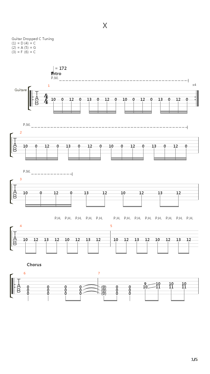 X吉他谱