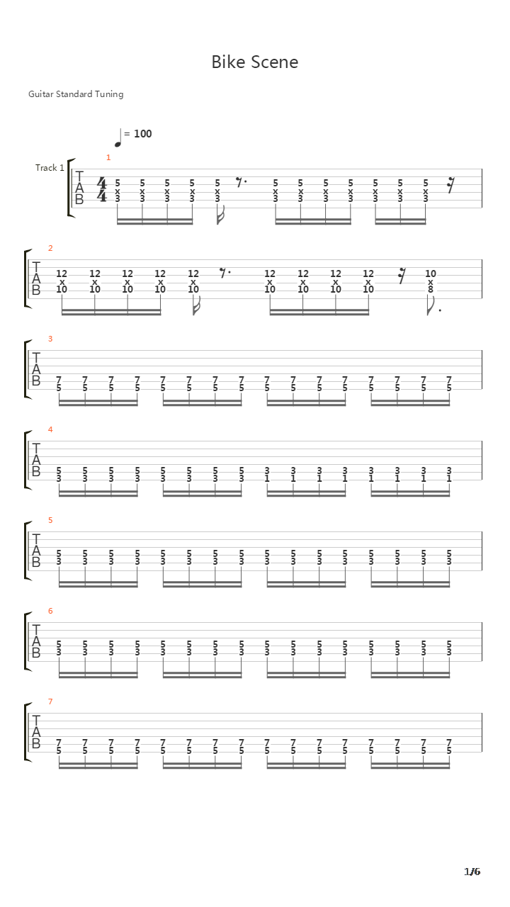 Bike Scene吉他谱