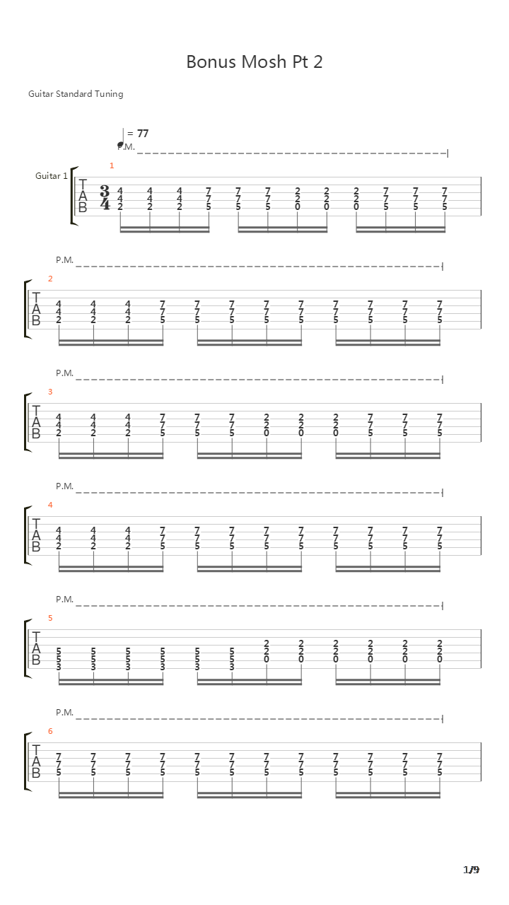 Bonus Mosh Ii吉他谱