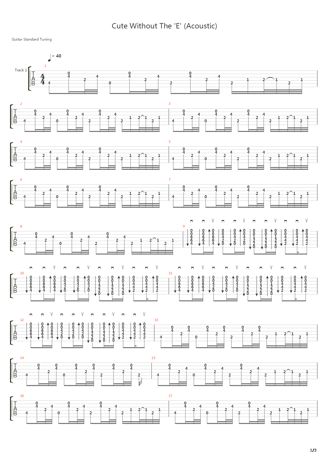 Cute Without The E吉他谱