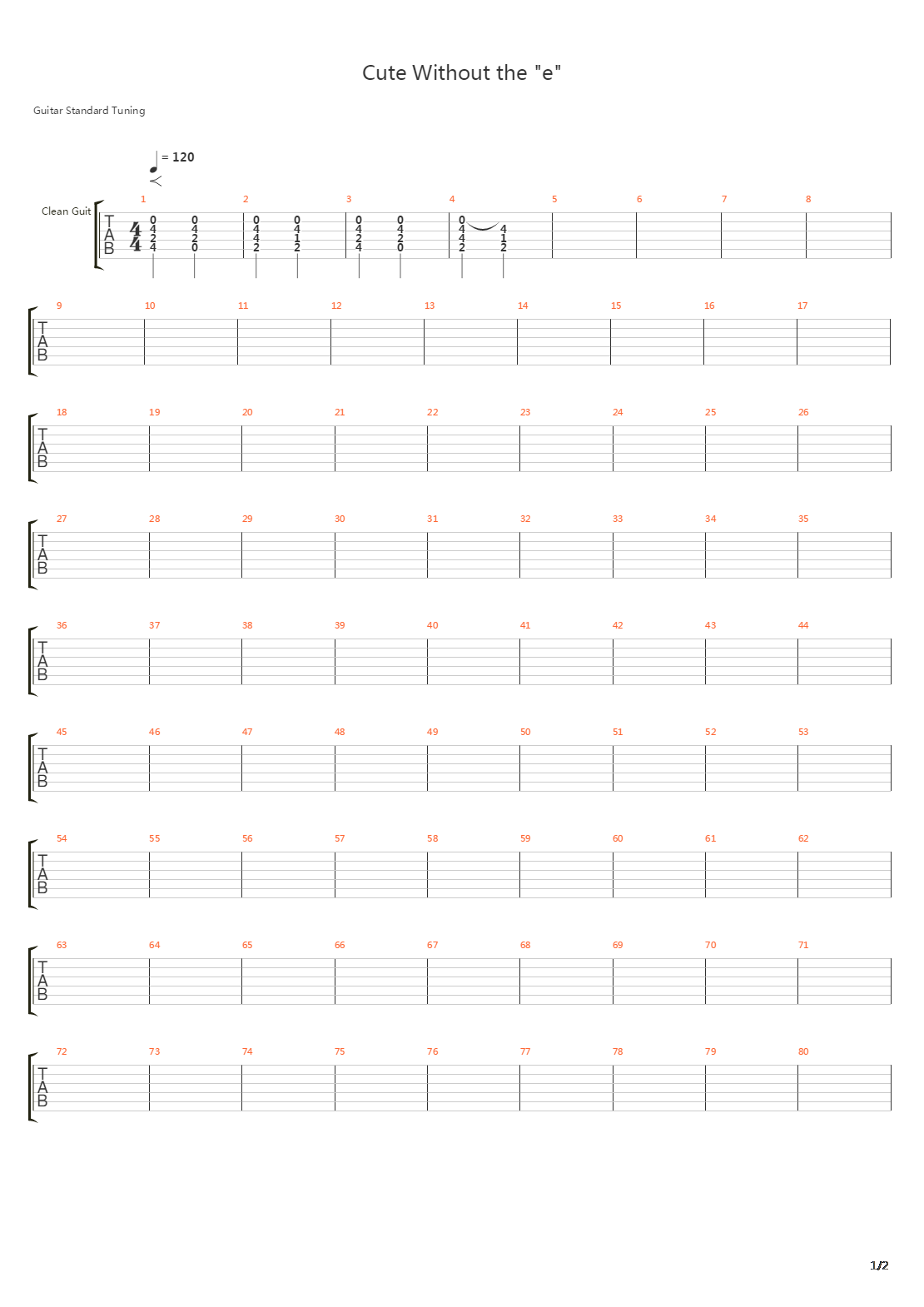 Cute Without The E吉他谱