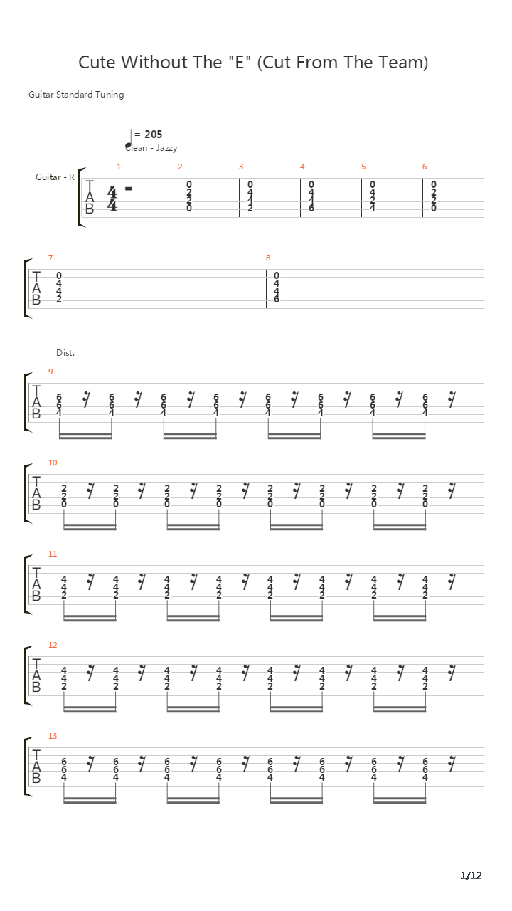 Cute Without The E吉他谱