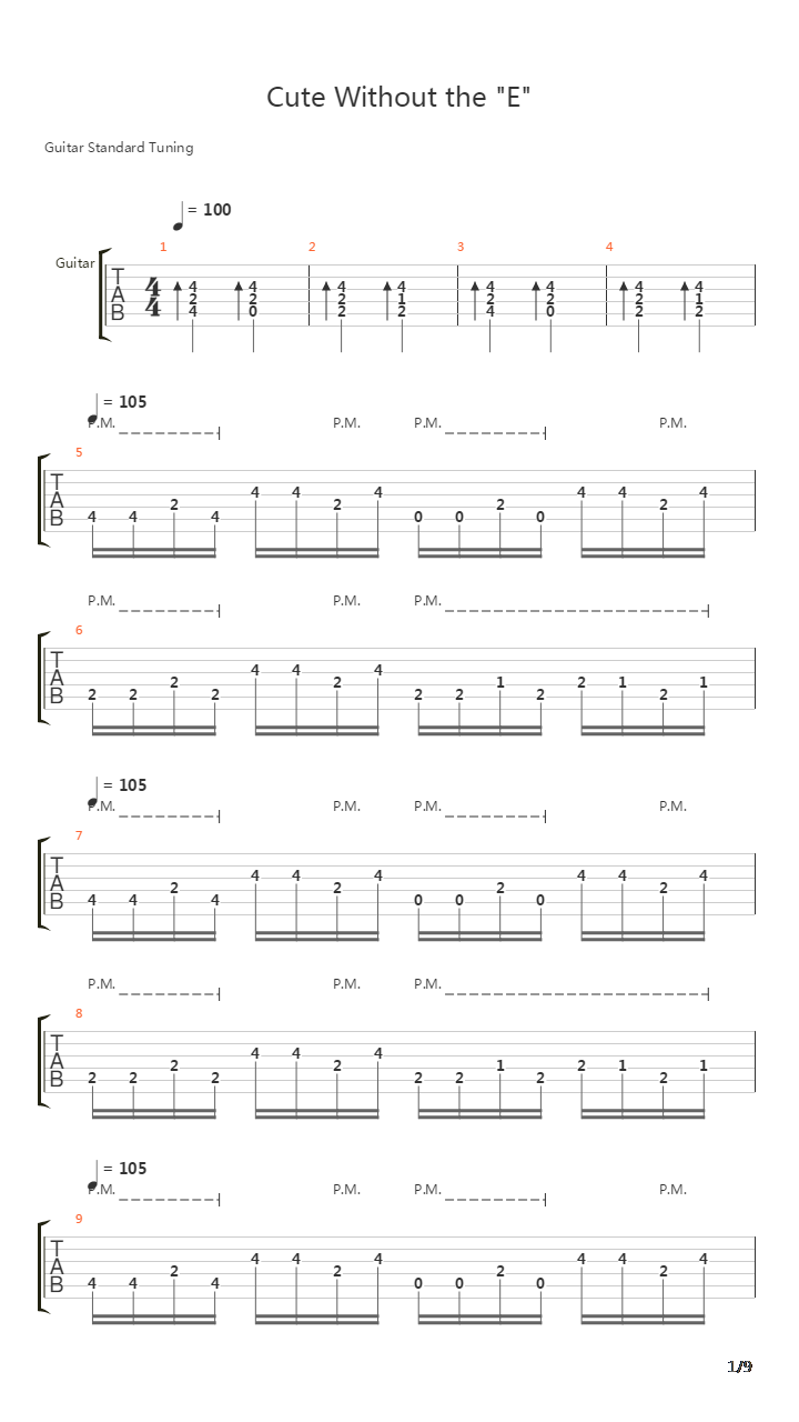 Cute Without The E吉他谱