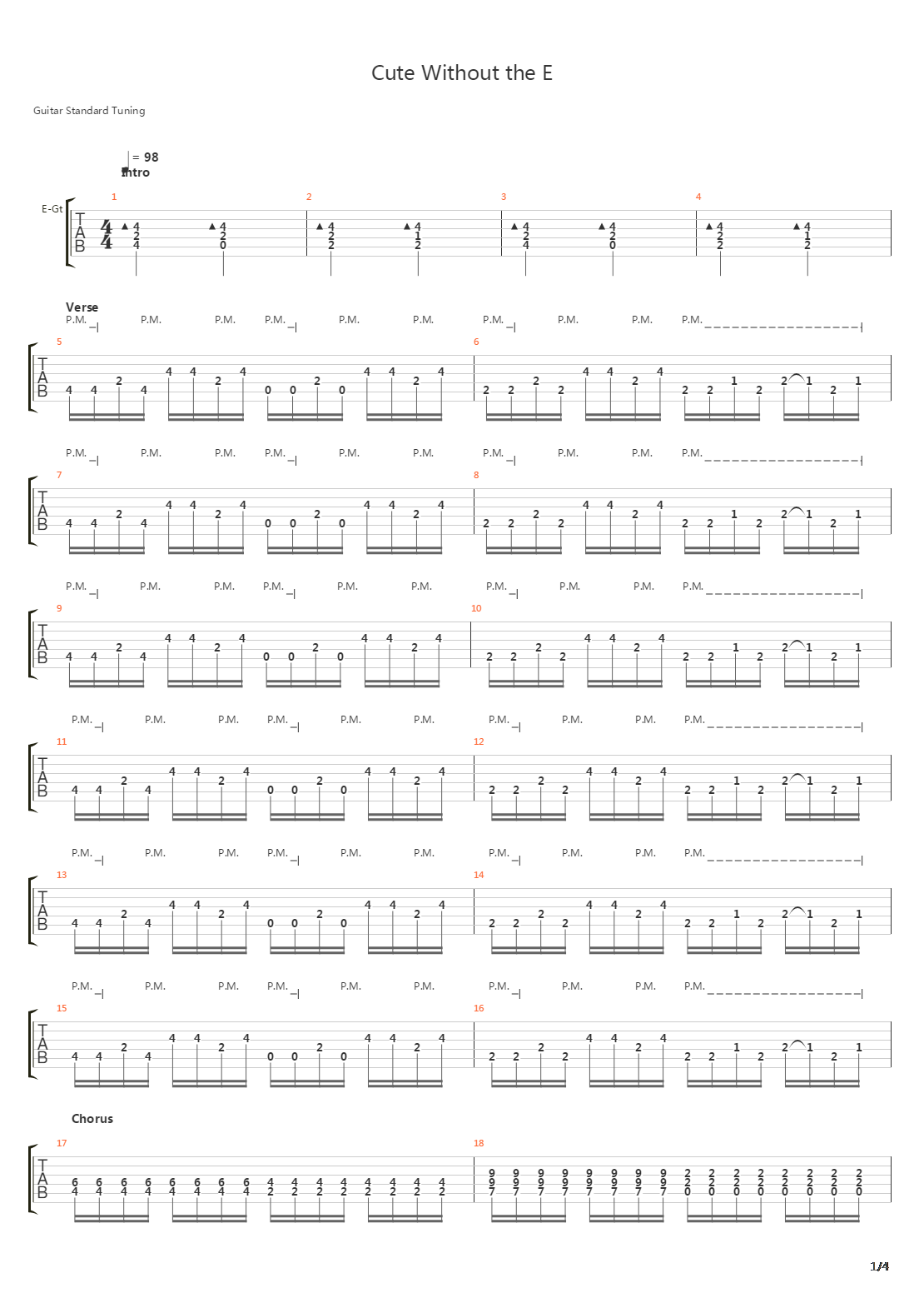 Cute Without The E吉他谱