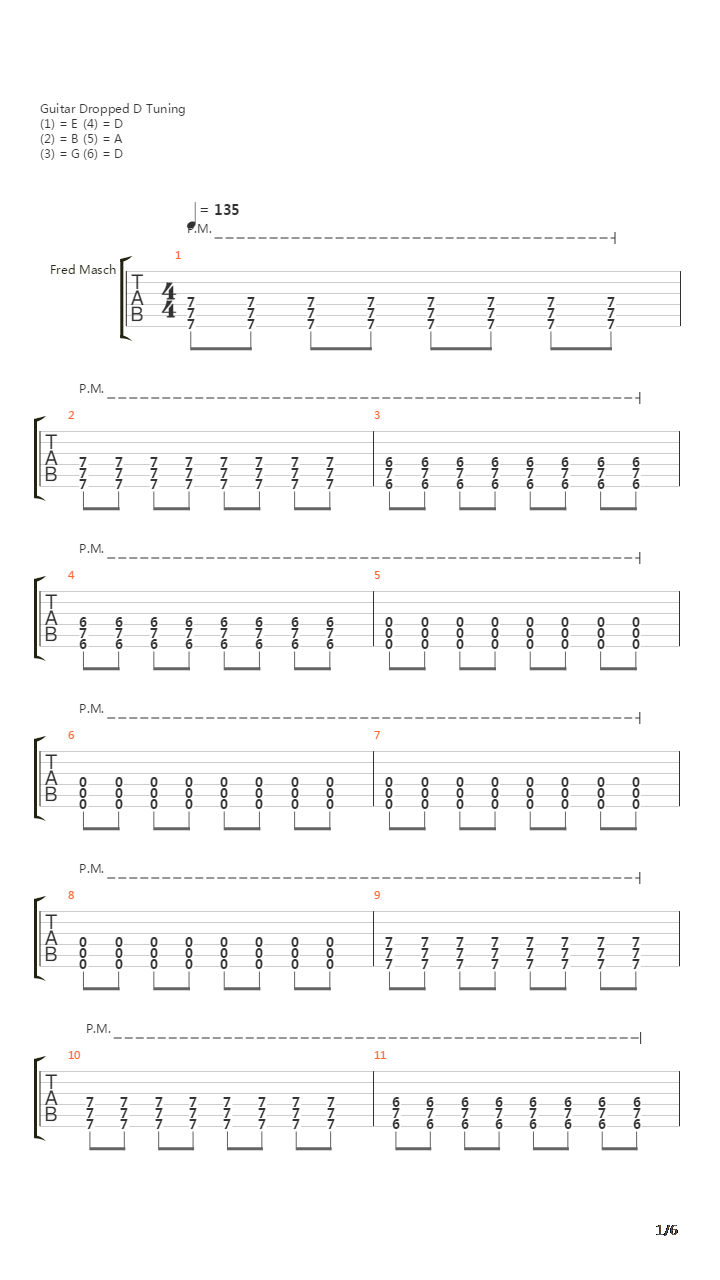 Number Five With A Bullet吉他谱