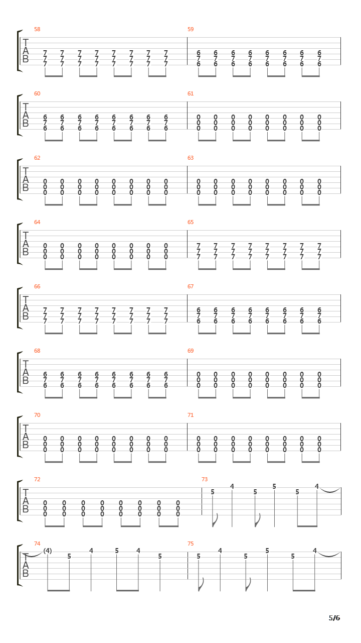 Number Five With A Bullet吉他谱