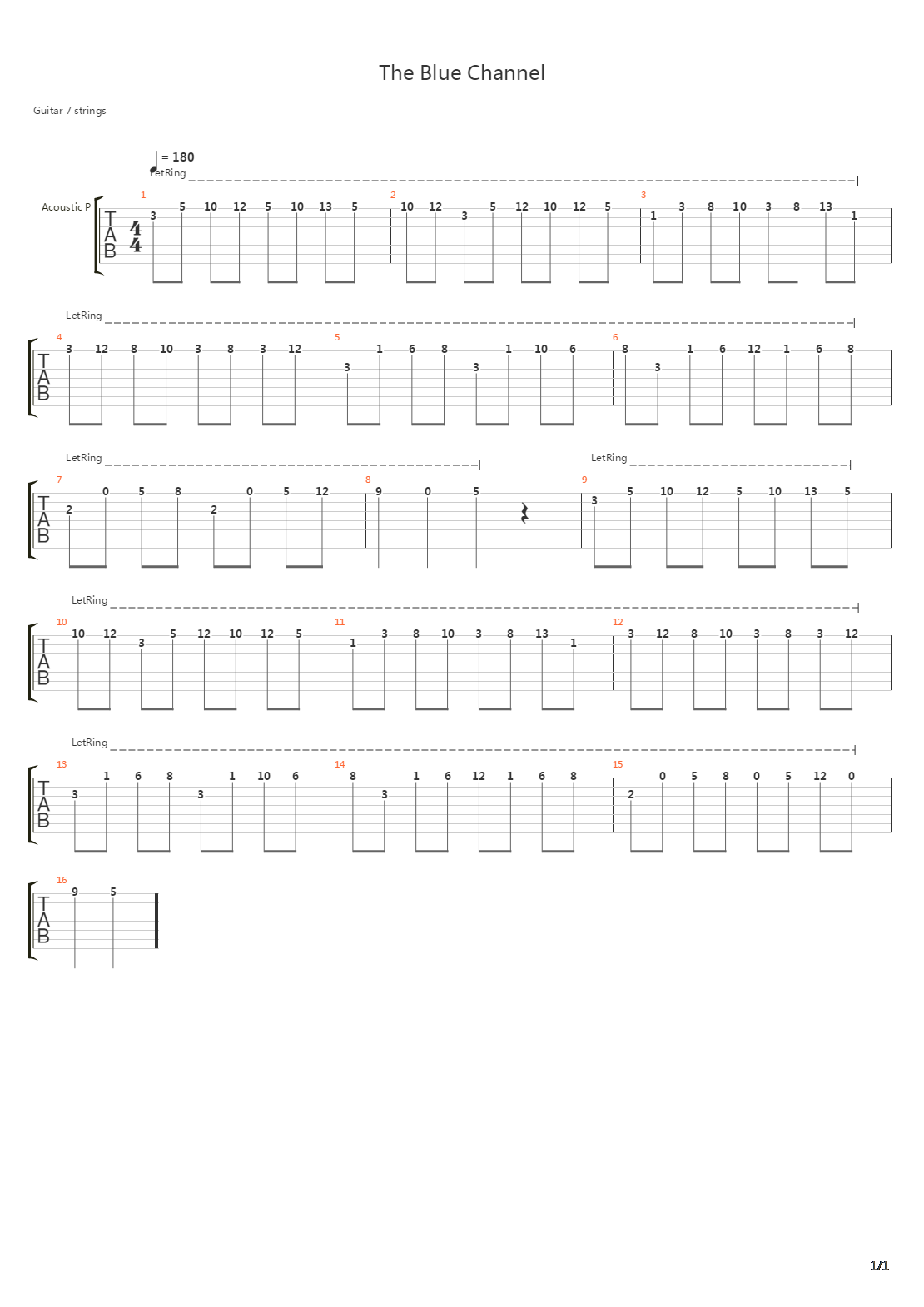 The Blue Channel吉他谱